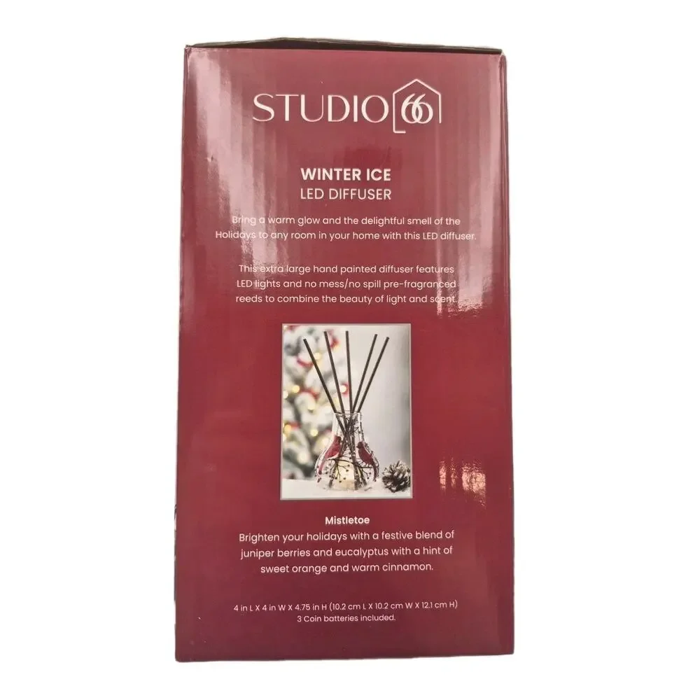 Winter Ice LED Reed Diffuser Cardinals Mistletoe 5